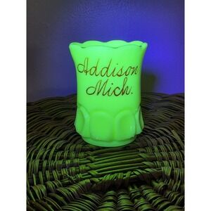 Souvenir Custard Toothpick Holder. Addison Michigan Antique.